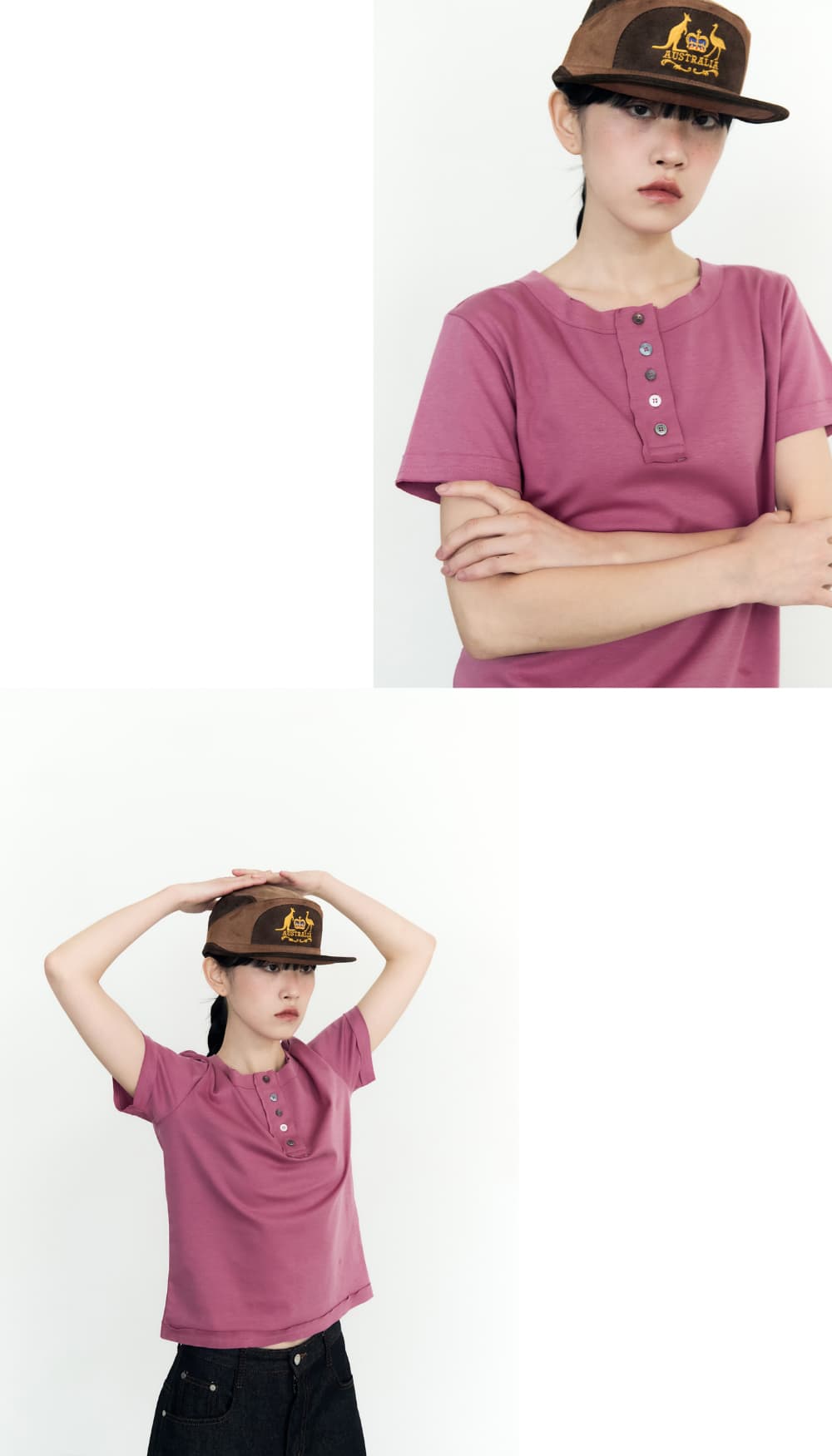 5 Button Henry Neck (Mauve Pink) — vue 8