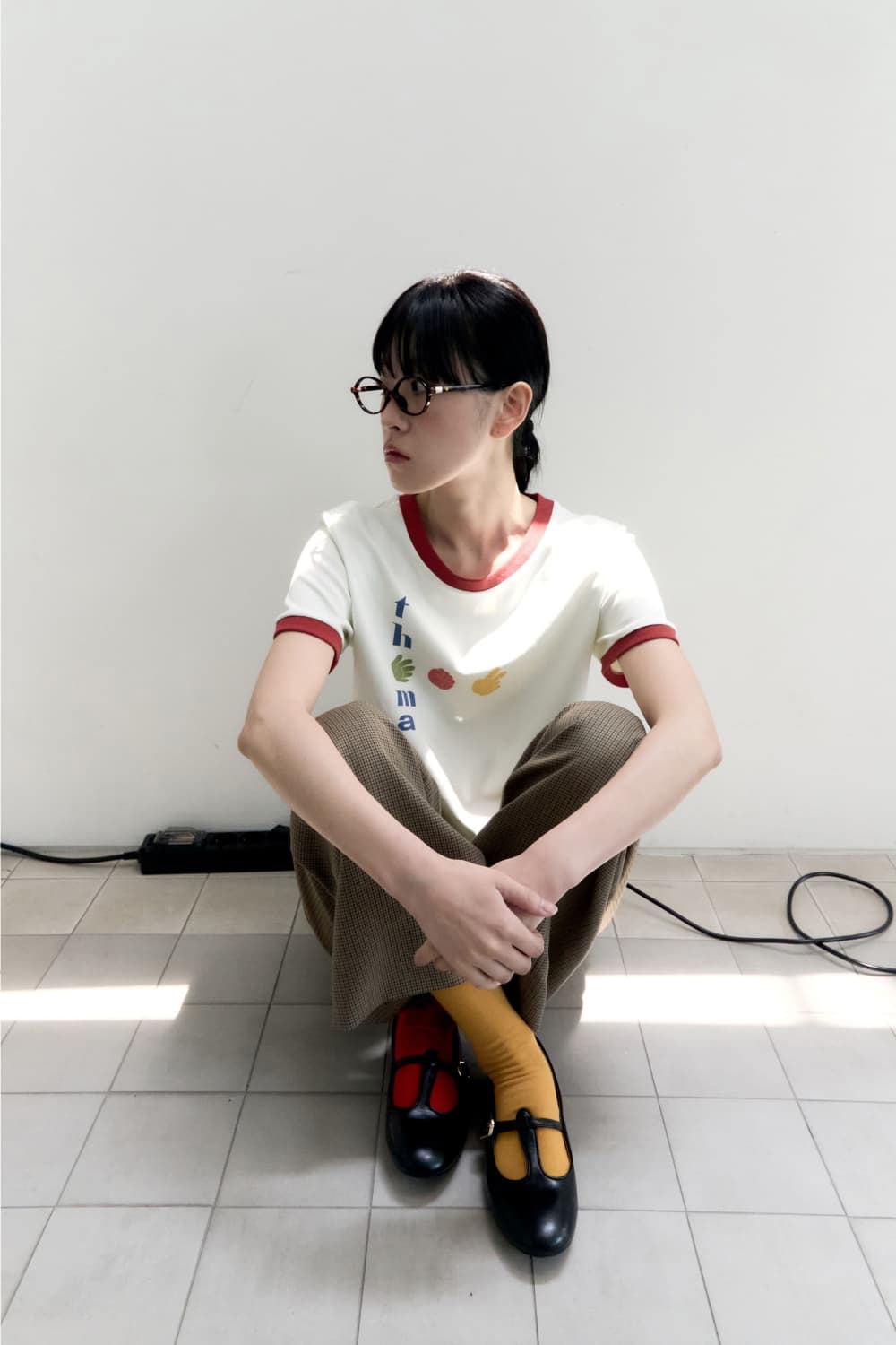 Playful Ringer Tee P.R.S (Lime) — vue 11