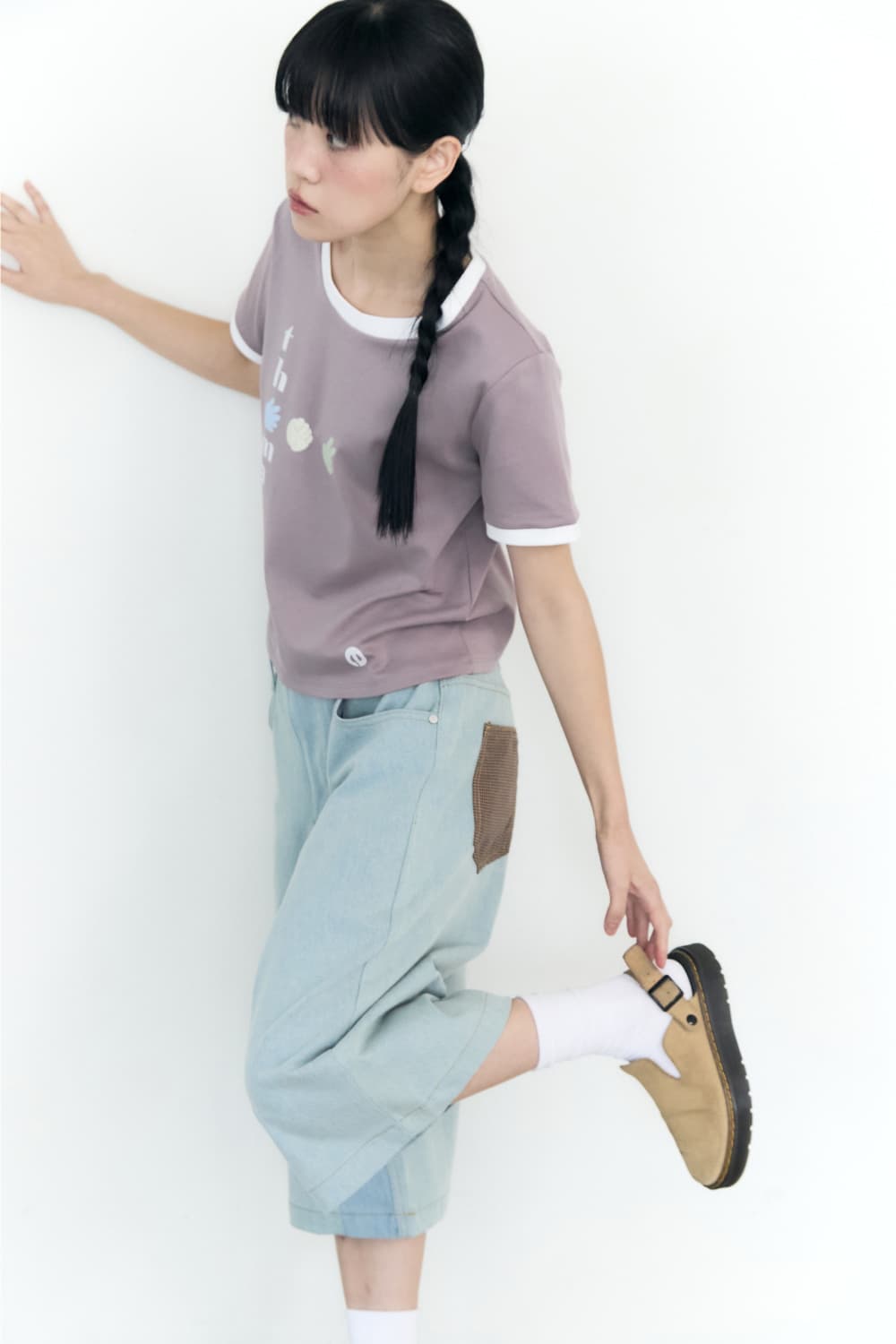Playful Ringer Tee P.R.S (Lilac) — vue 10