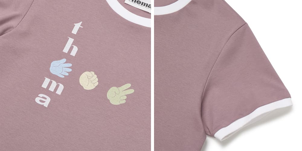Playful Ringer Tee P.R.S (Lilac) — vue 13