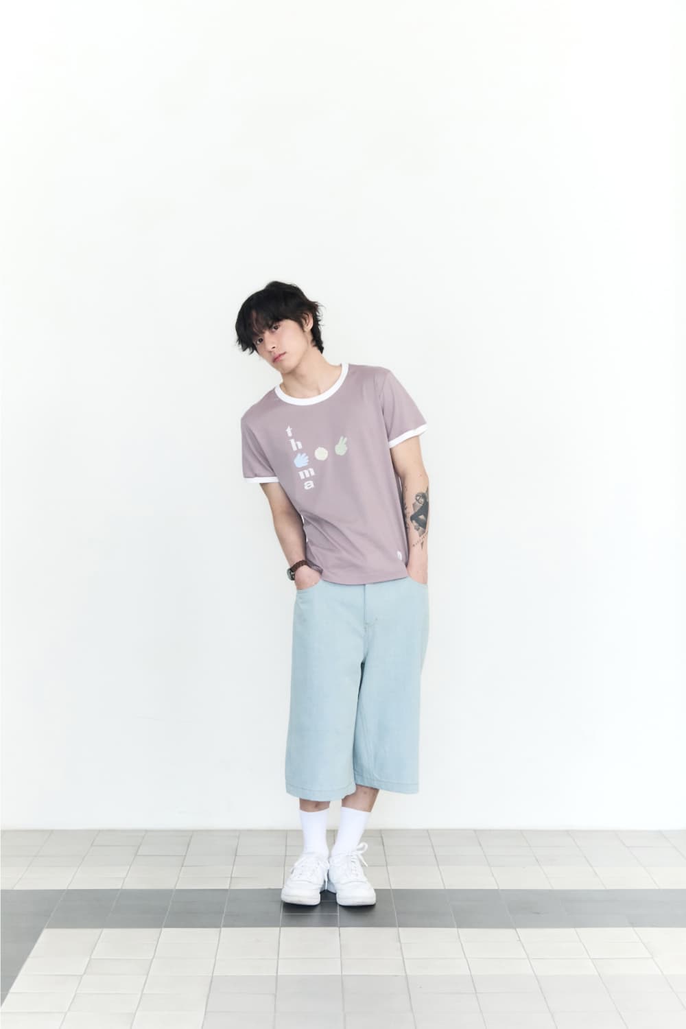 Playful Ringer Tee P.R.S (Lilac) — vue 7