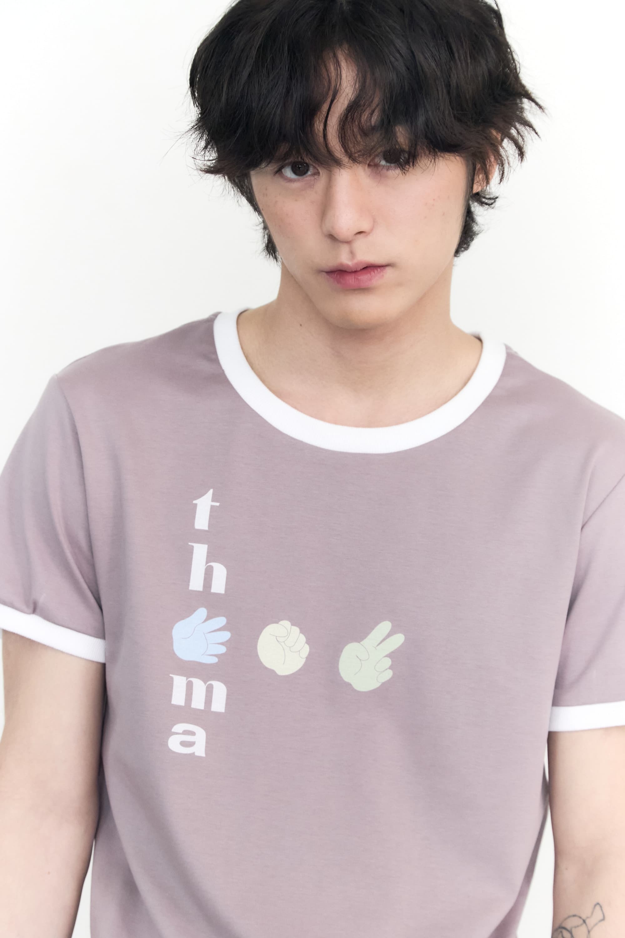 Playful Ringer Tee P.R.S (Lilac) — vue 1