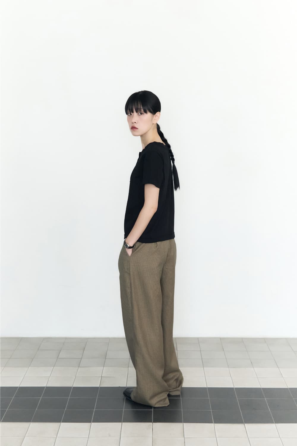 Antique Check Trousers (Navy Camel) — vue 12