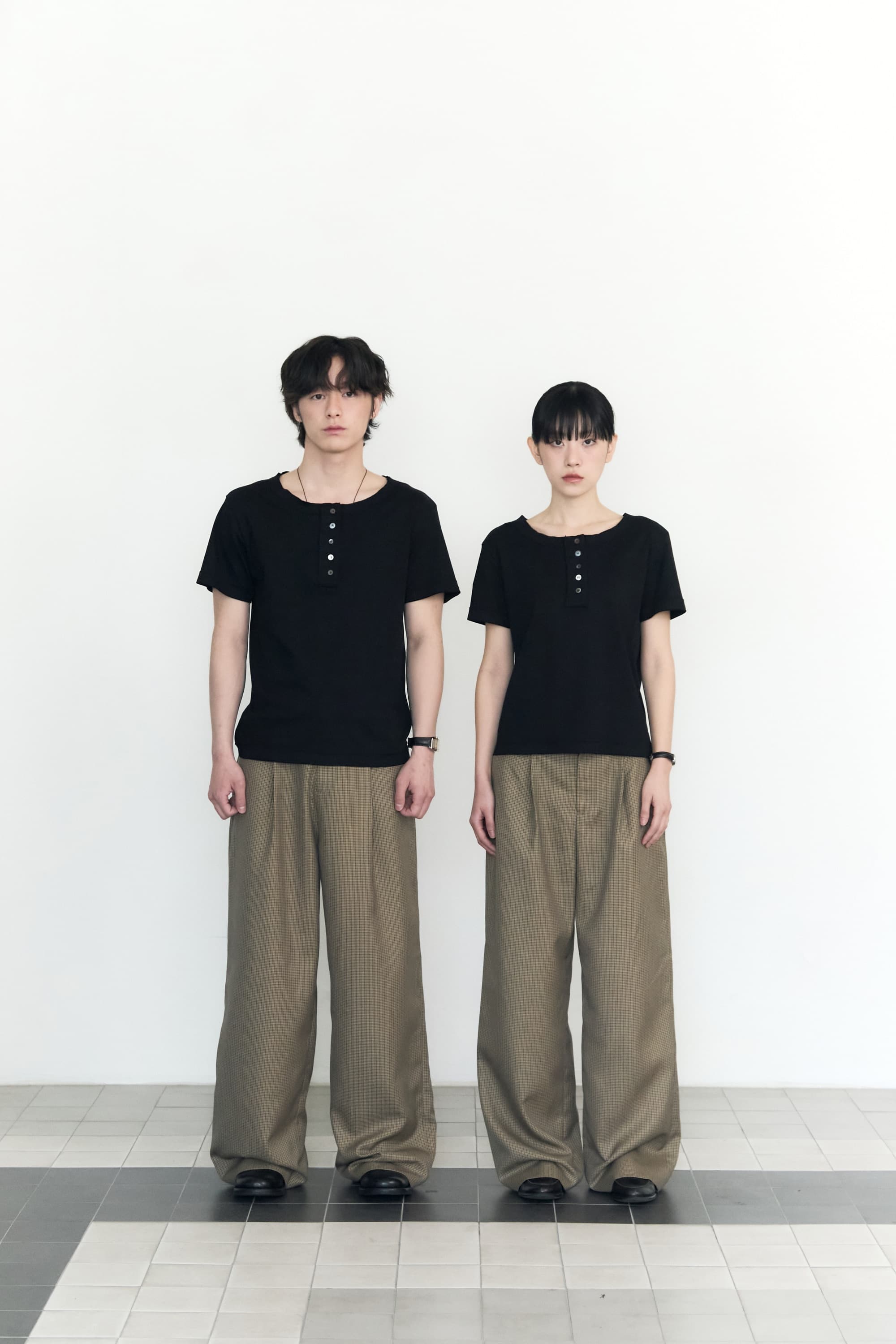 Antique Check Trousers (Navy Camel) — vue 4