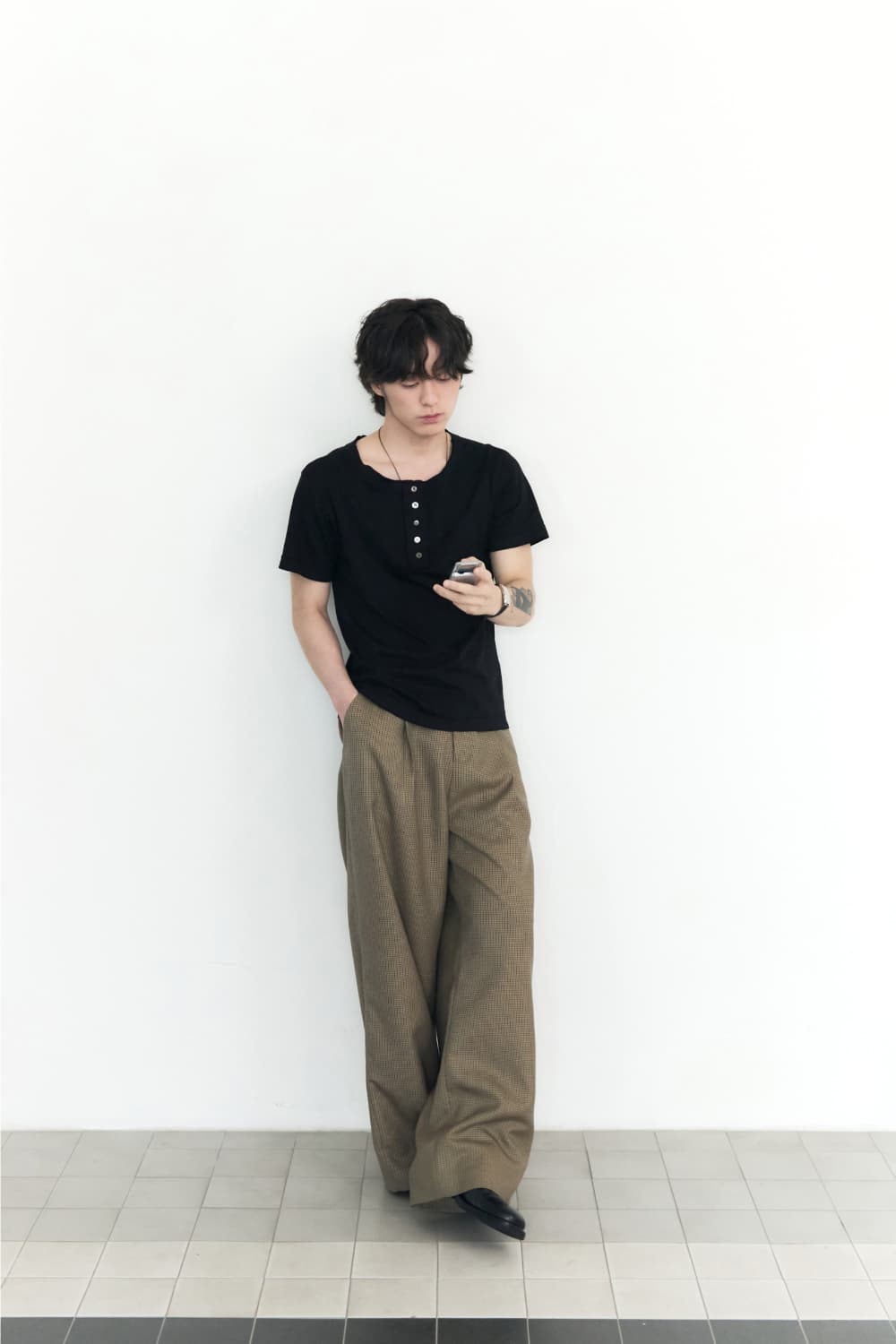 Antique Check Trousers (Navy Camel) — vue 8