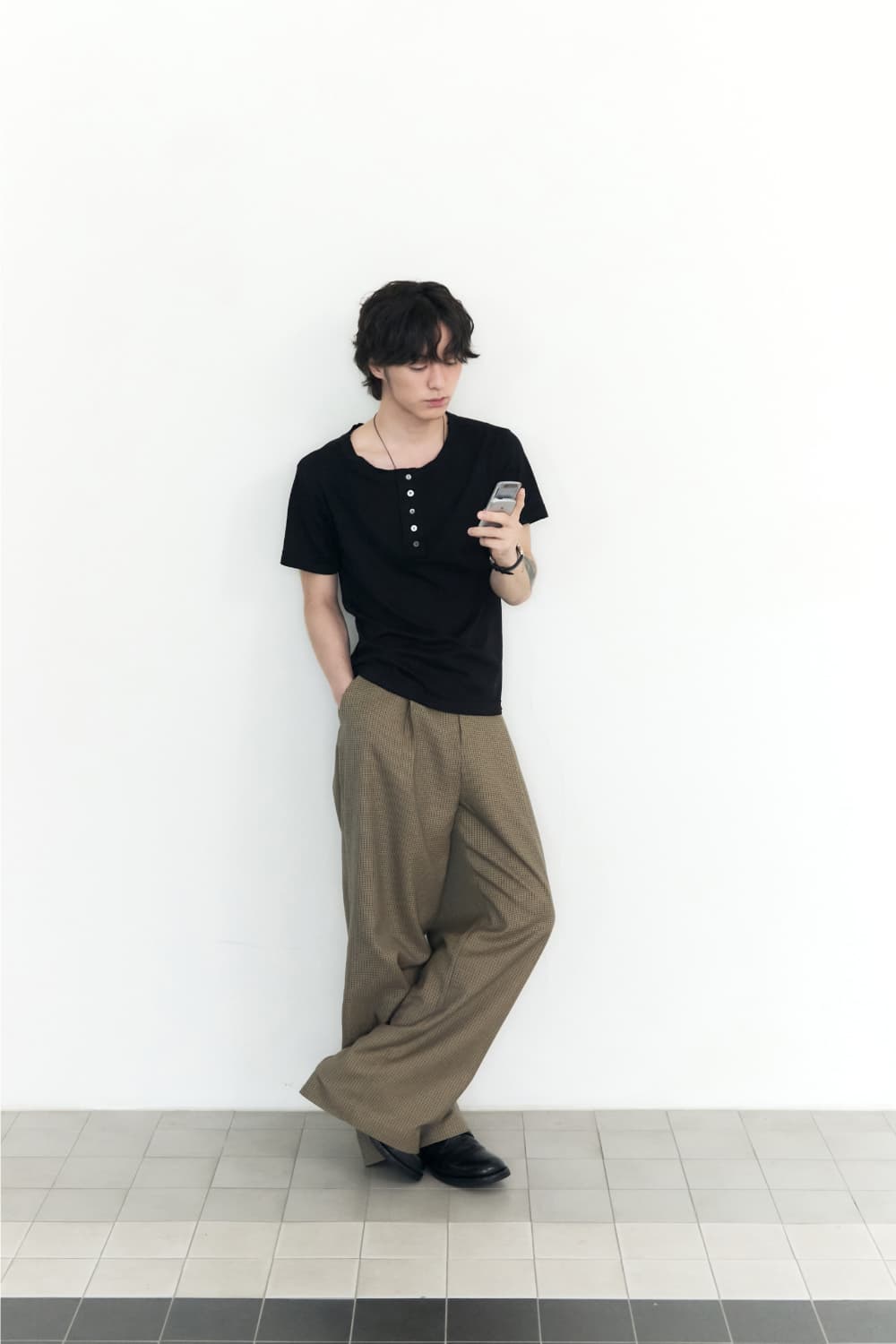 Antique Check Trousers (Navy Camel) — vue 9