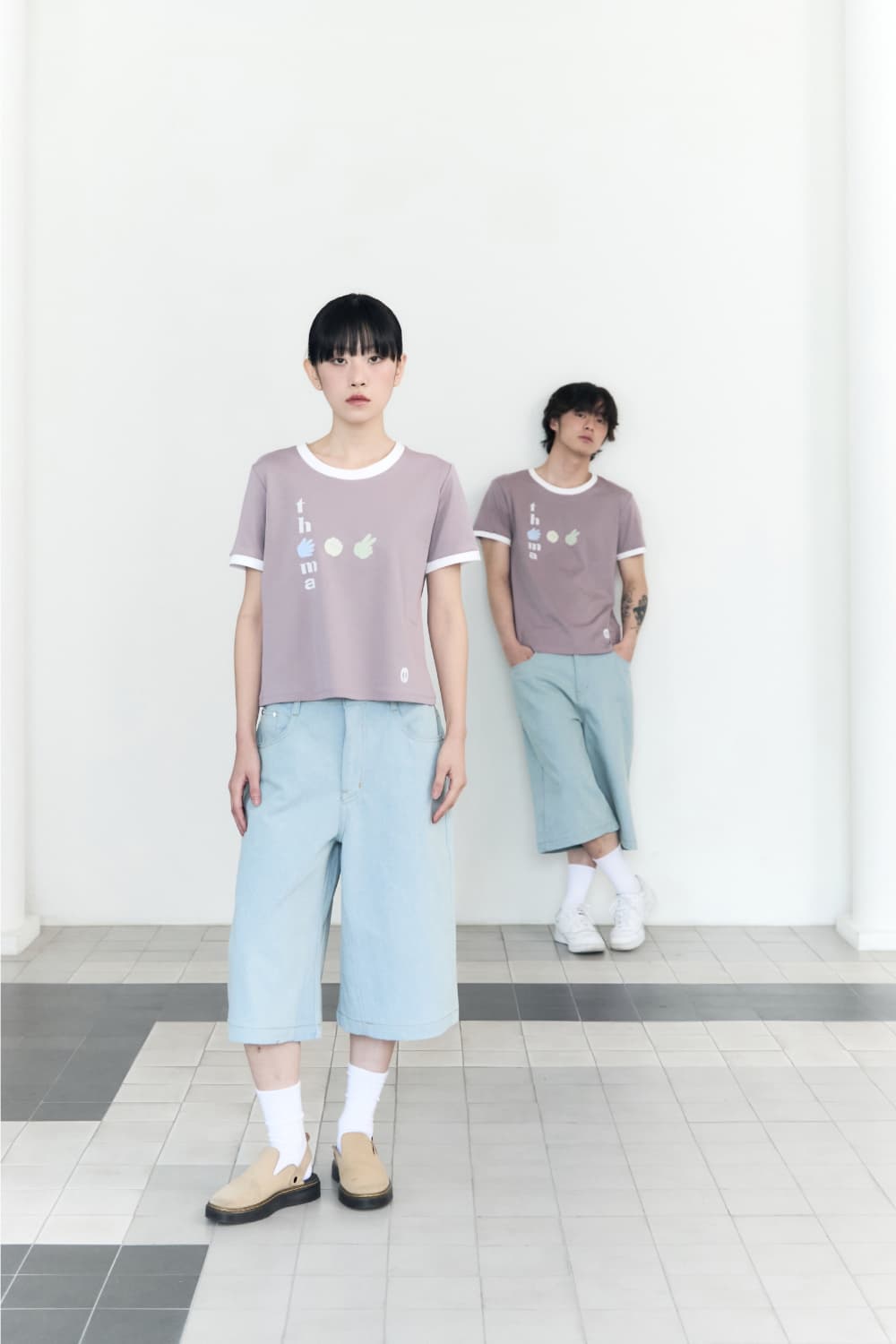 Check Pocket Straight Capri Pants (Light Blue) — vue 12