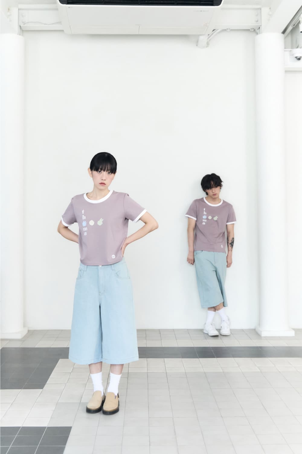 Check Pocket Straight Capri Pants (Light Blue) — vue 13