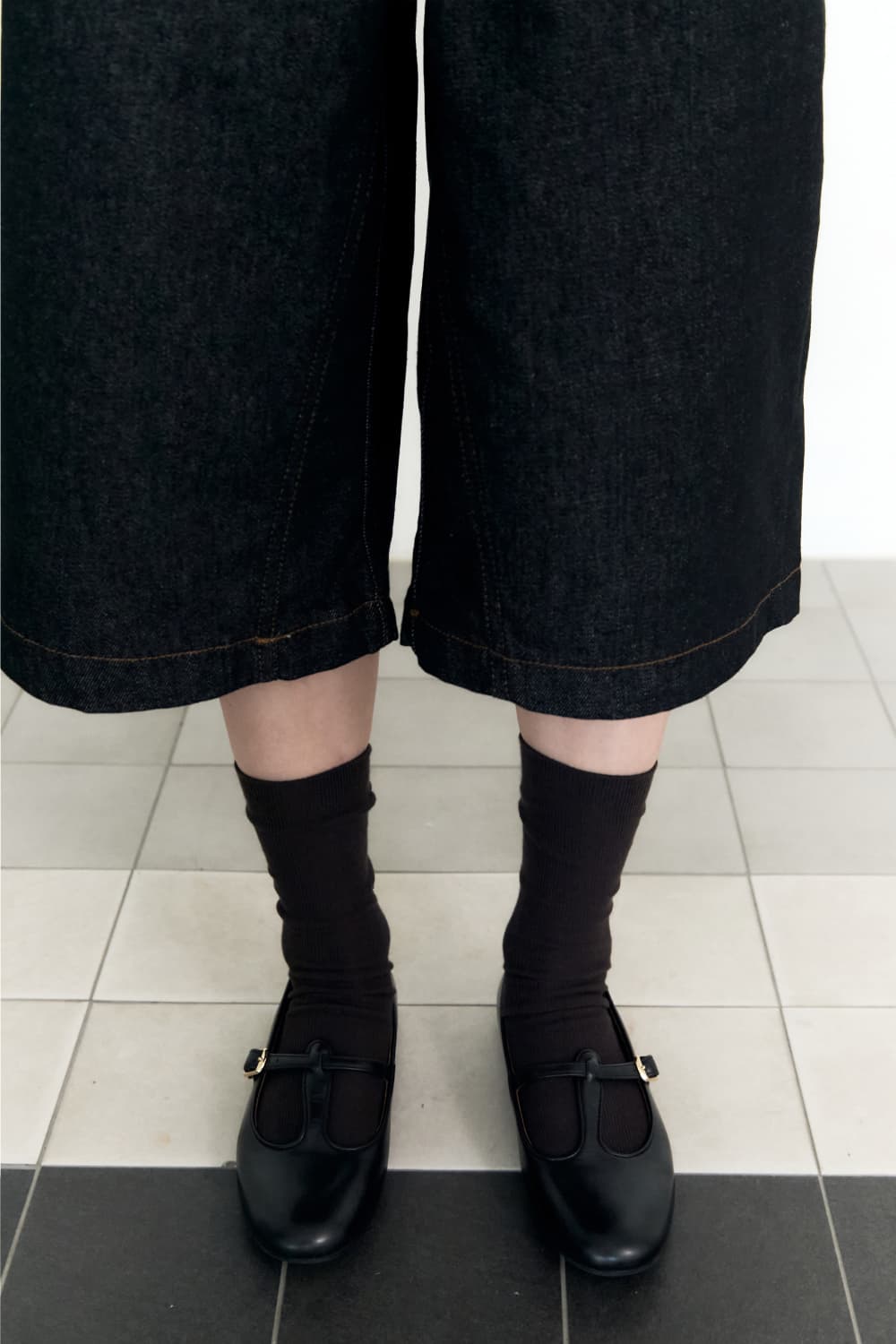 Check Pocket Straight Capri Pants (Indigo) — vue 13