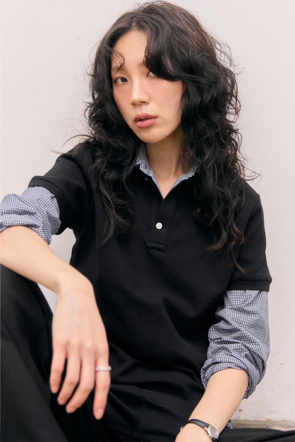 80s Layered Polo Shirts (Black) — vue 6