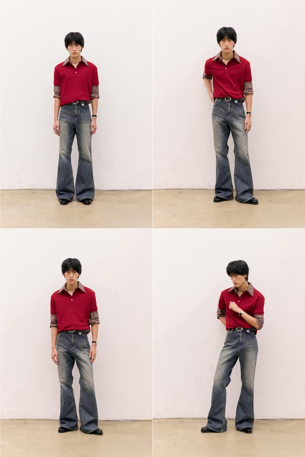 80s Layered Polo Shirts (Red) — vue 13