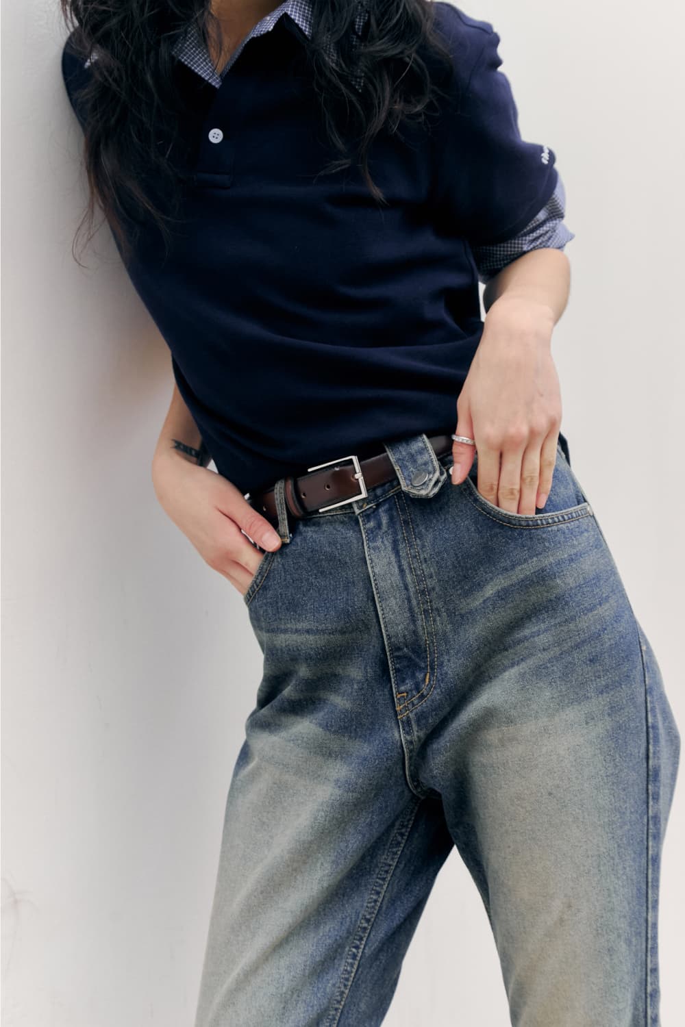 80s Layered Polo Shirts (Navy) — vue 17