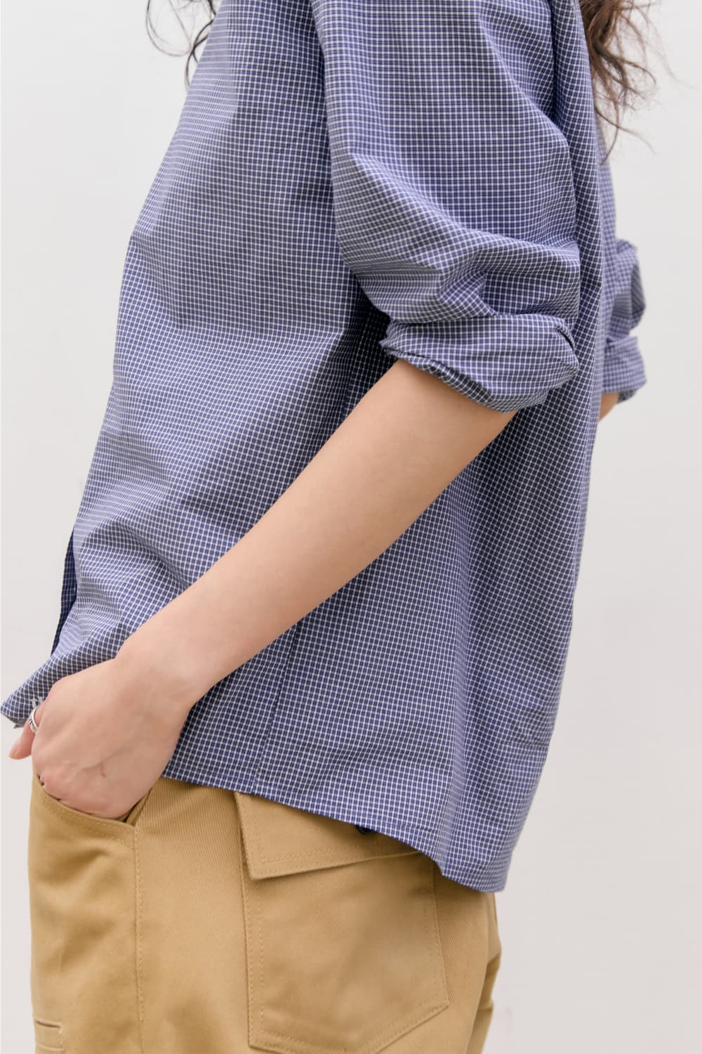 Roll-Up Check Shirts (Navy) — vue 13