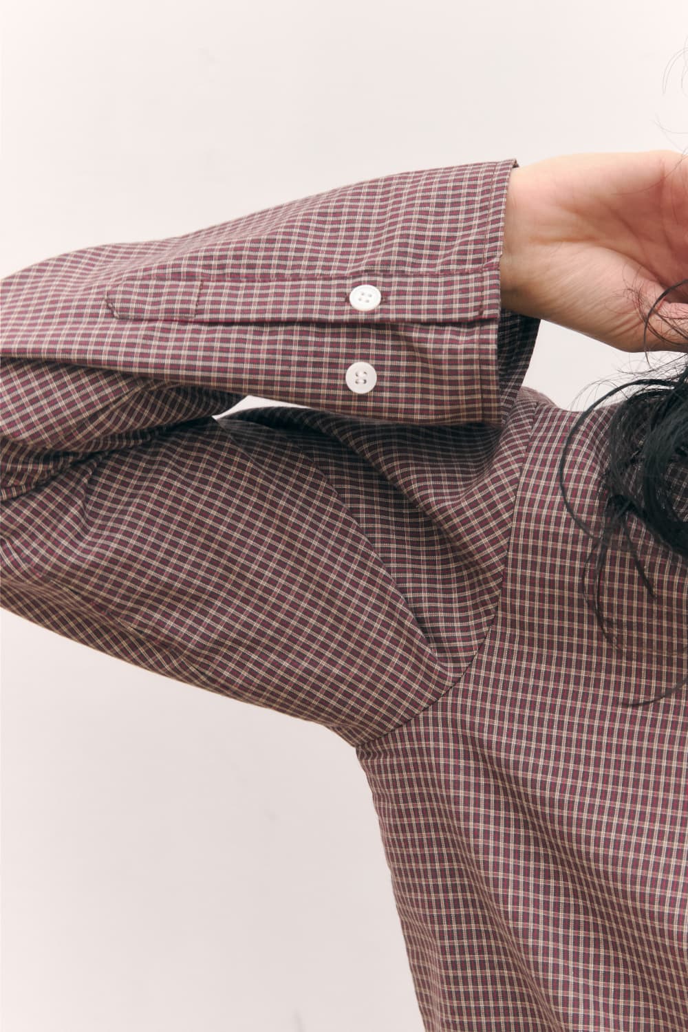 Roll-Up Check Shirts (Red) — vue 11