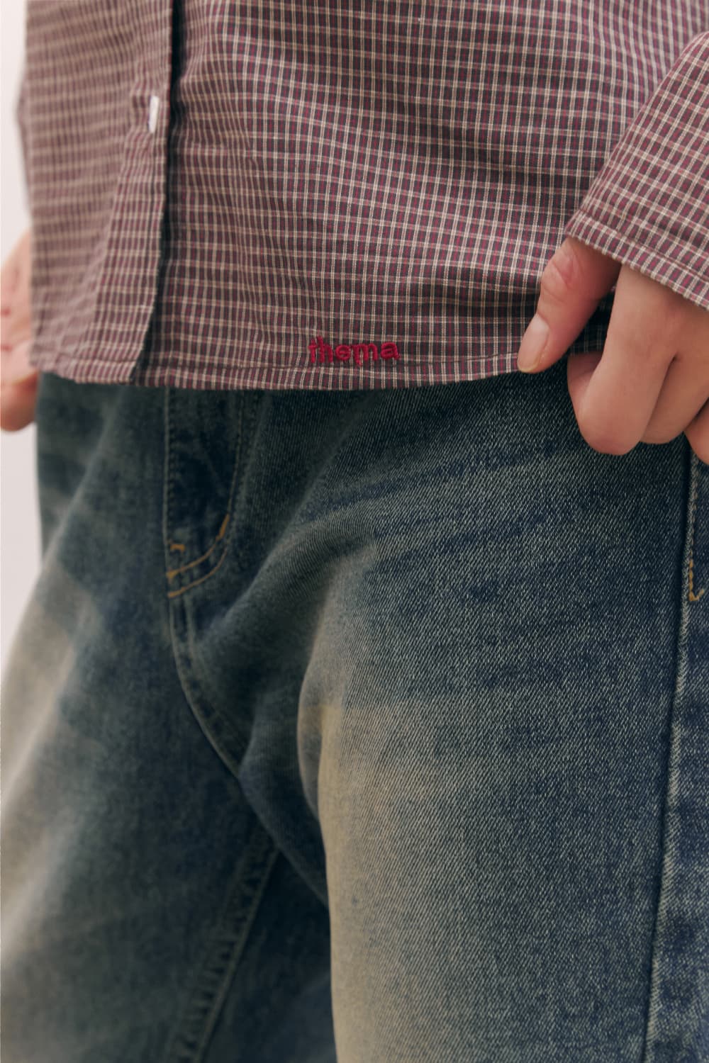 Roll-Up Check Shirts (Red) — vue 12