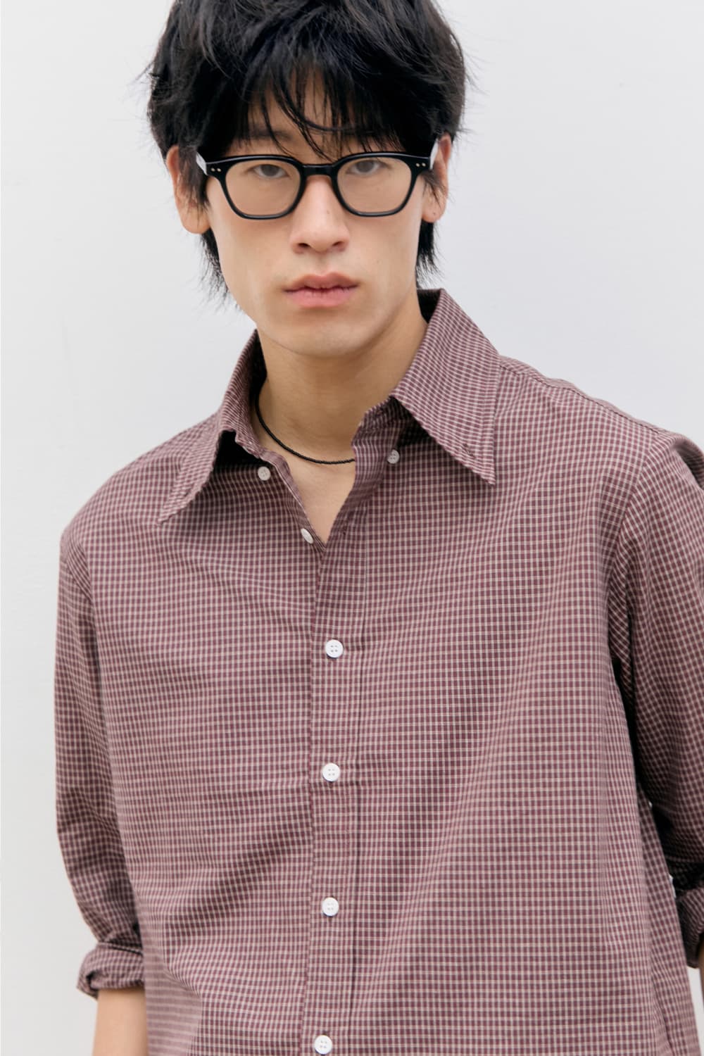 Roll-Up Check Shirts (Red) — vue 14