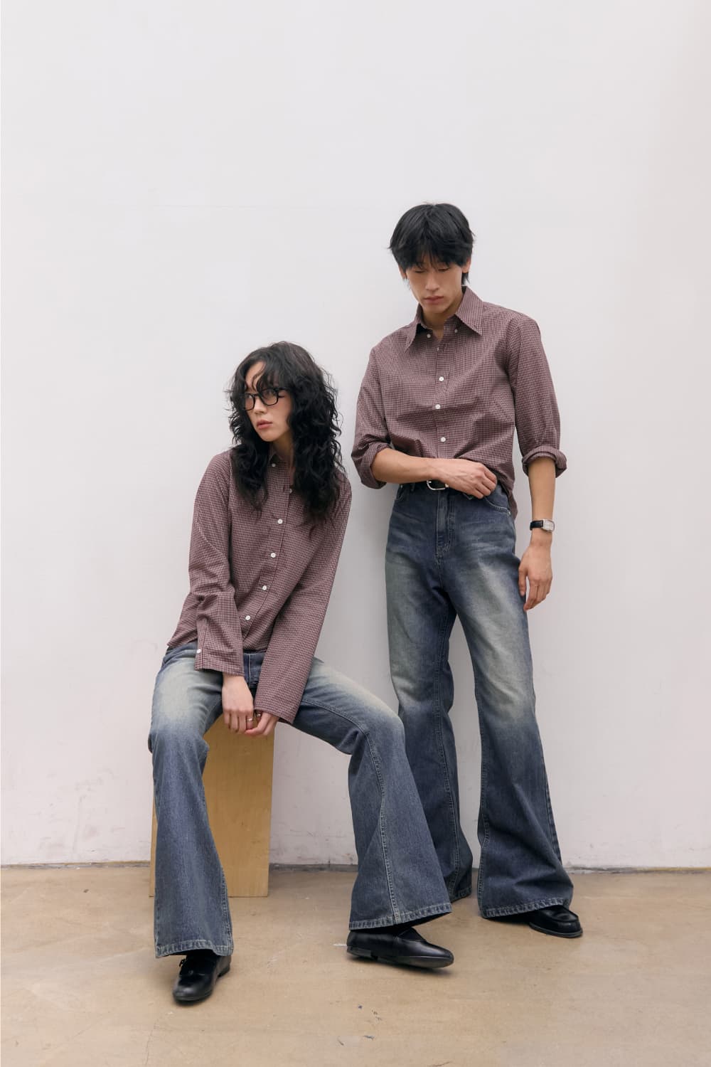 Roll-Up Check Shirts (Red) — vue 18