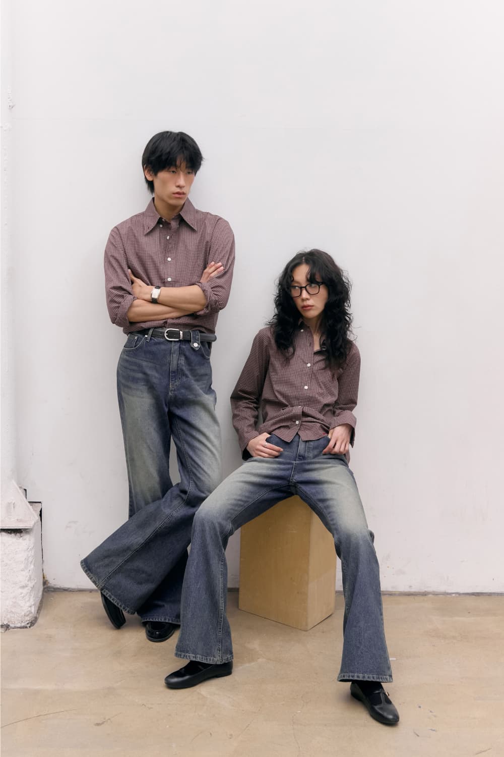Roll-Up Check Shirts (Red) — vue 19