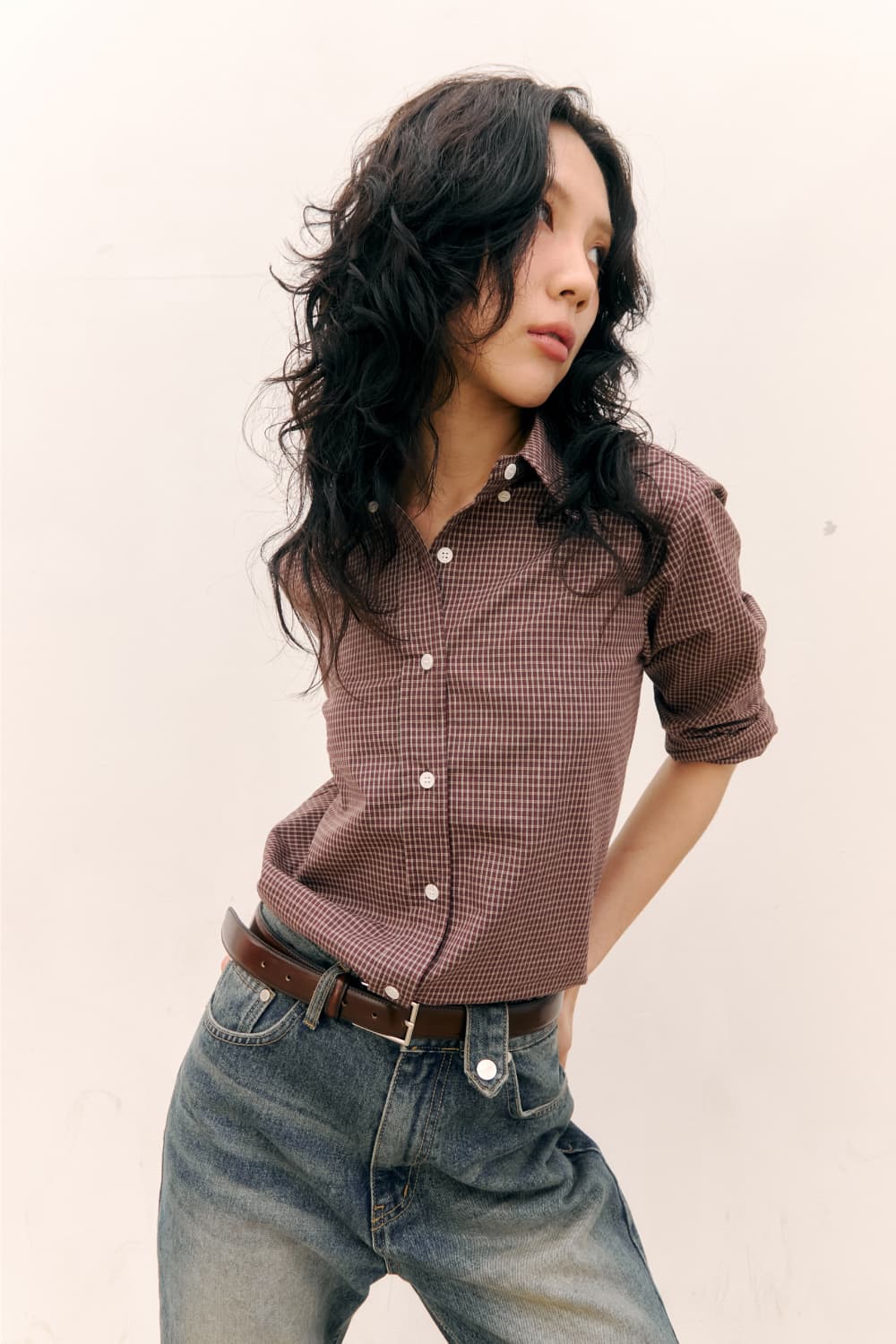 Roll-Up Check Shirts (Red) — vue 6