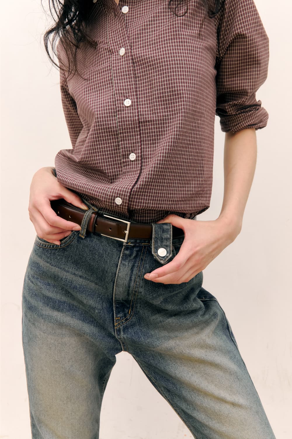 Roll-Up Check Shirts (Red) — vue 7