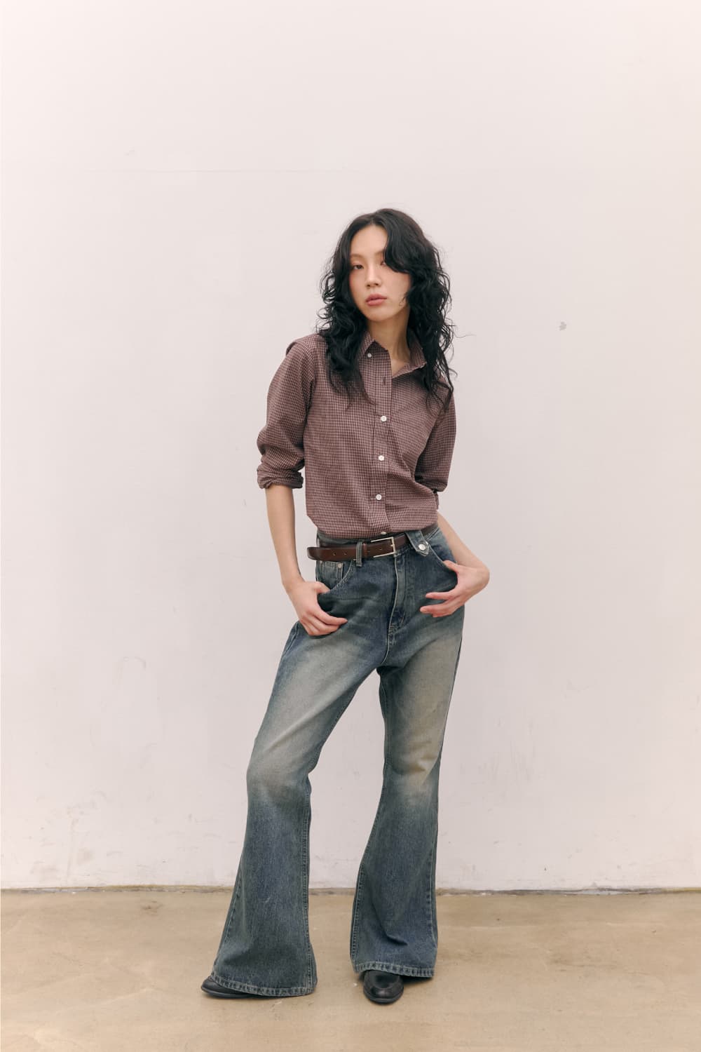 Roll-Up Check Shirts (Red) — vue 8