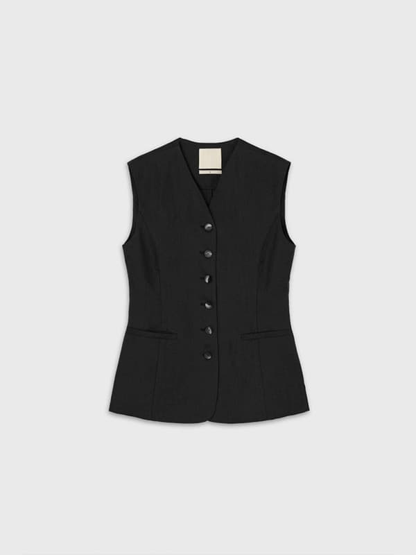 Tailored Vest (Black) — vue 1