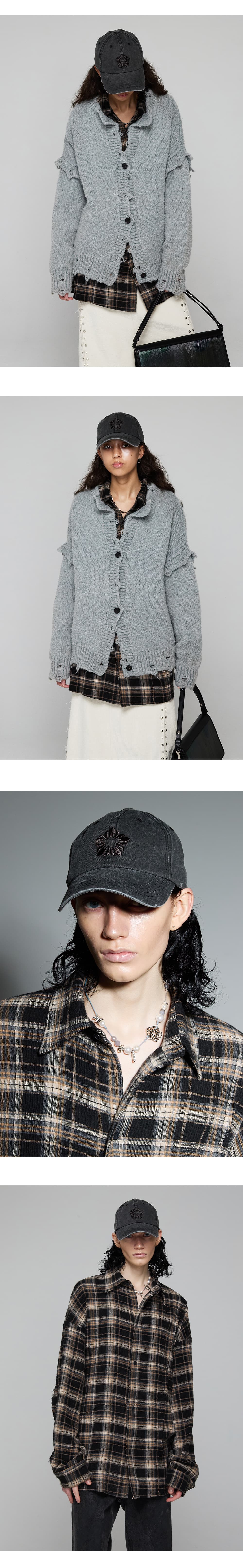 [Runway] MUGUNG Embroidery Pigment Ball Cap (Charcoal) — vue 5