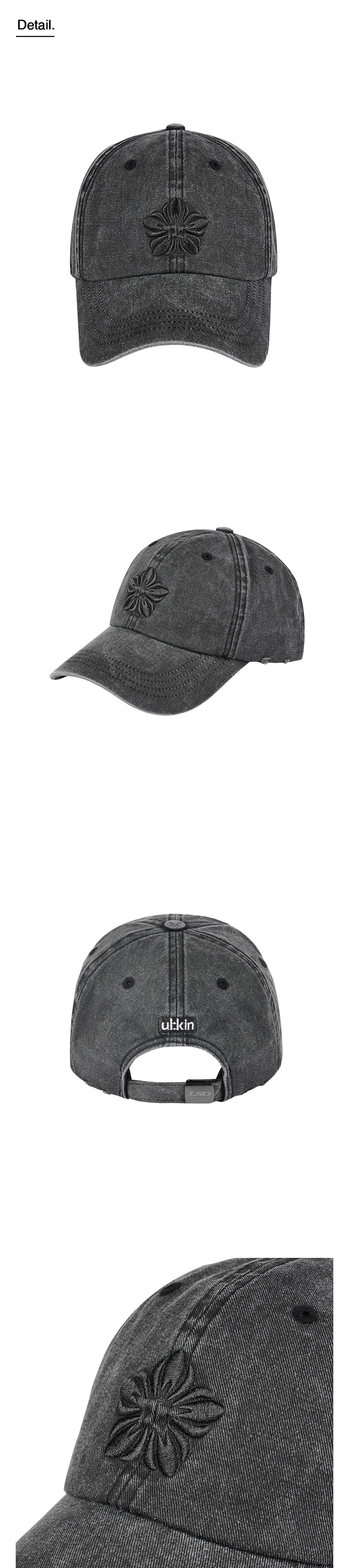 [Runway] MUGUNG Embroidery Pigment Ball Cap (Charcoal) — vue 6