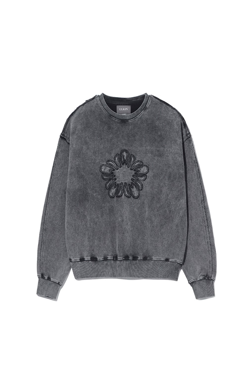 [Runway] MUGUNG Applique Washed Sweatshirt (Charcoal) — vue 1