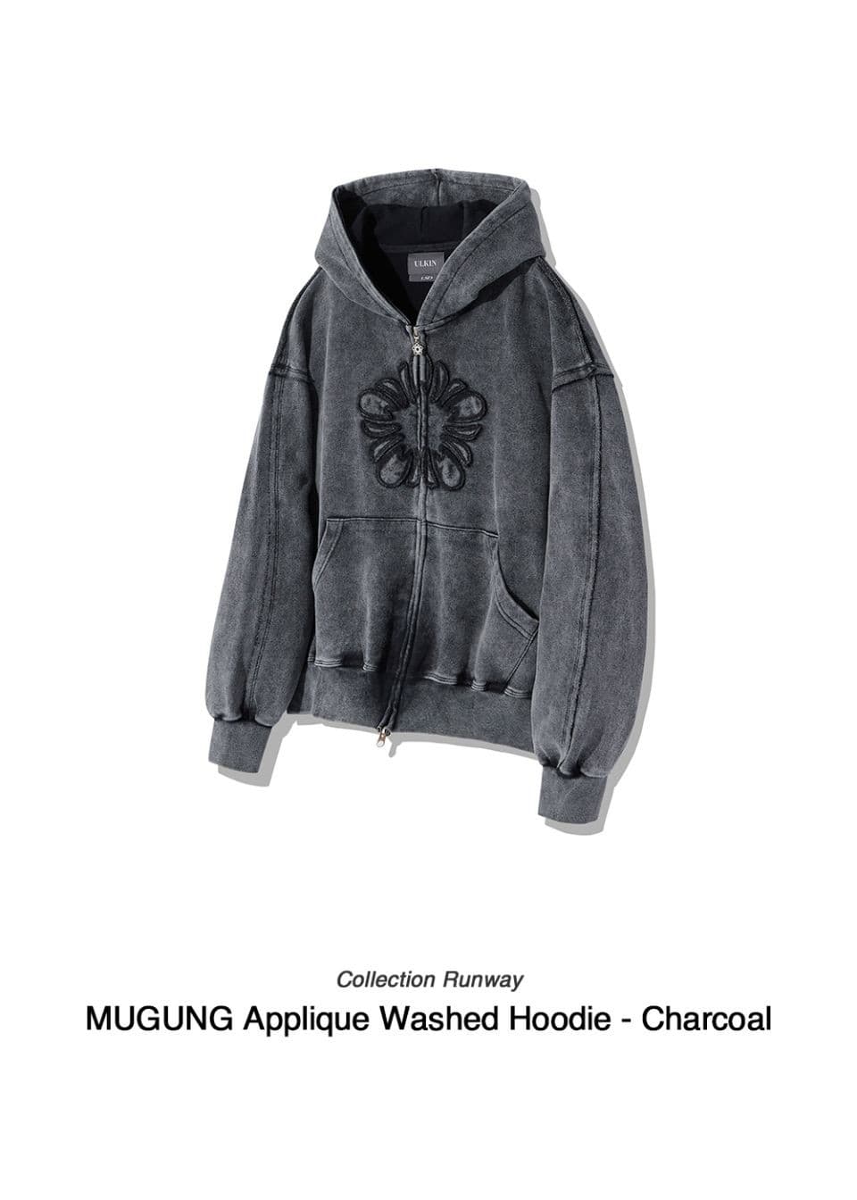 [Runway] MUGUNG Applique Washed Hoodie (Charcoal) — vue 3