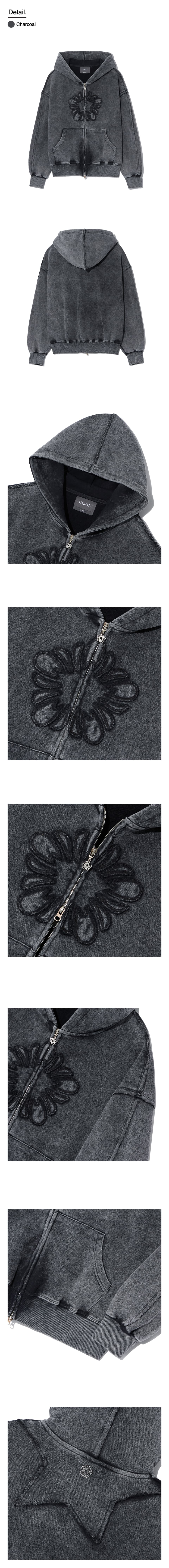 [Runway] MUGUNG Applique Washed Hoodie (Charcoal) — vue 6