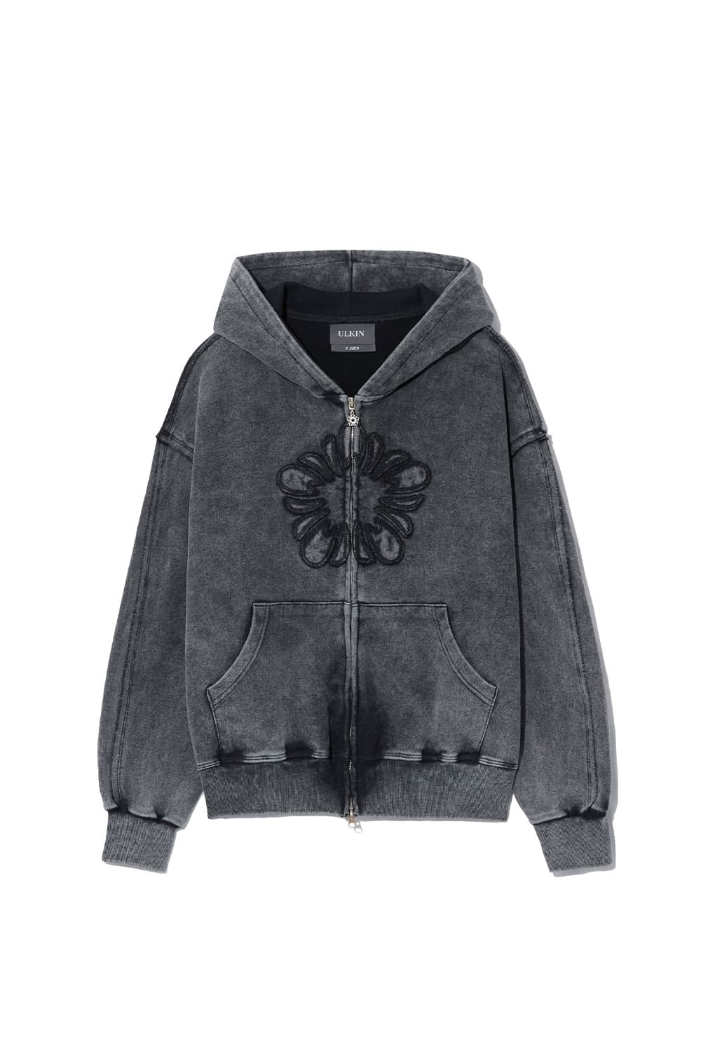 [Runway] MUGUNG Applique Washed Hoodie (Charcoal)