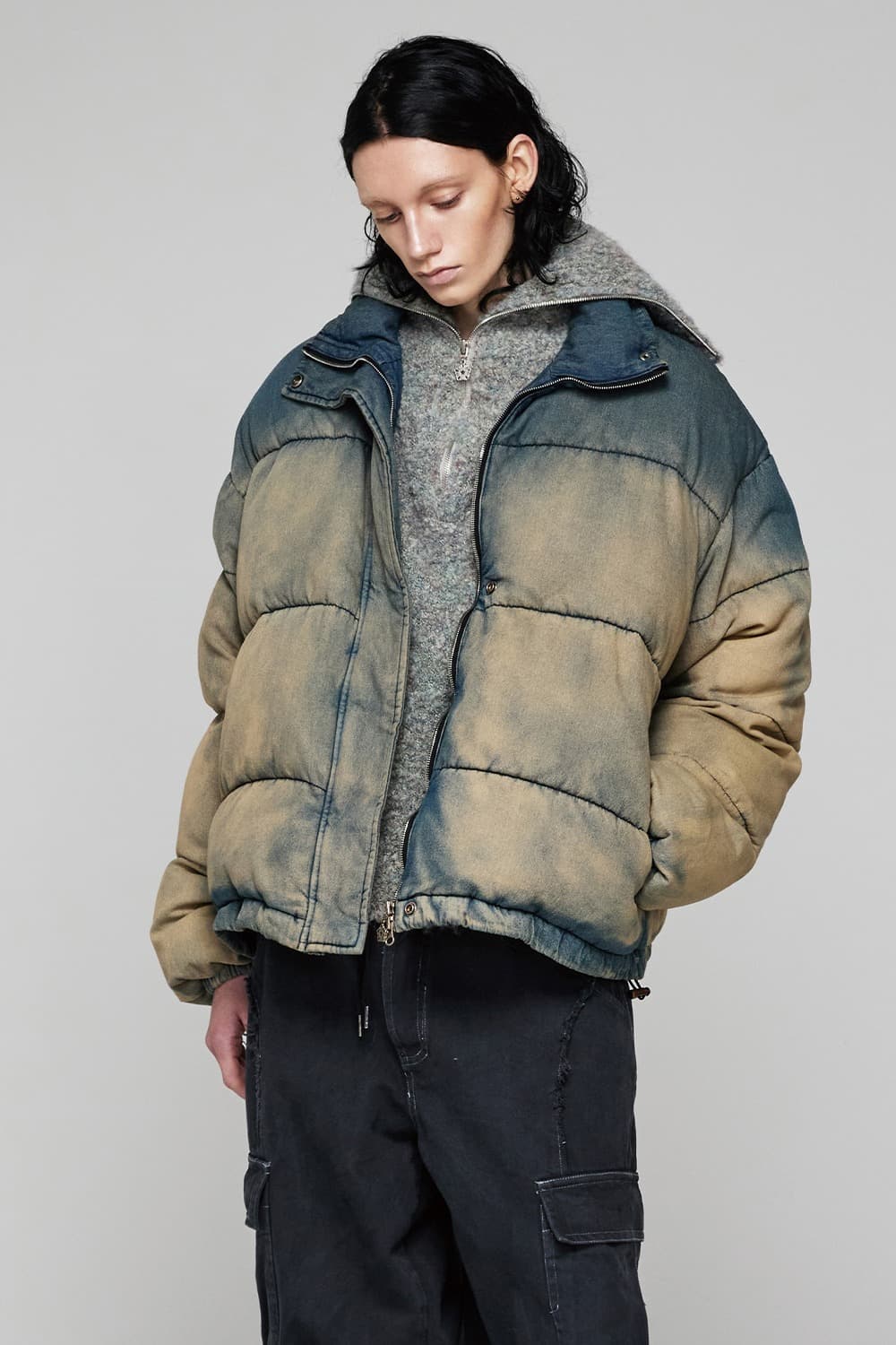 [Runway] Indigo Washed Denim Puffer (Blue) — vue 1