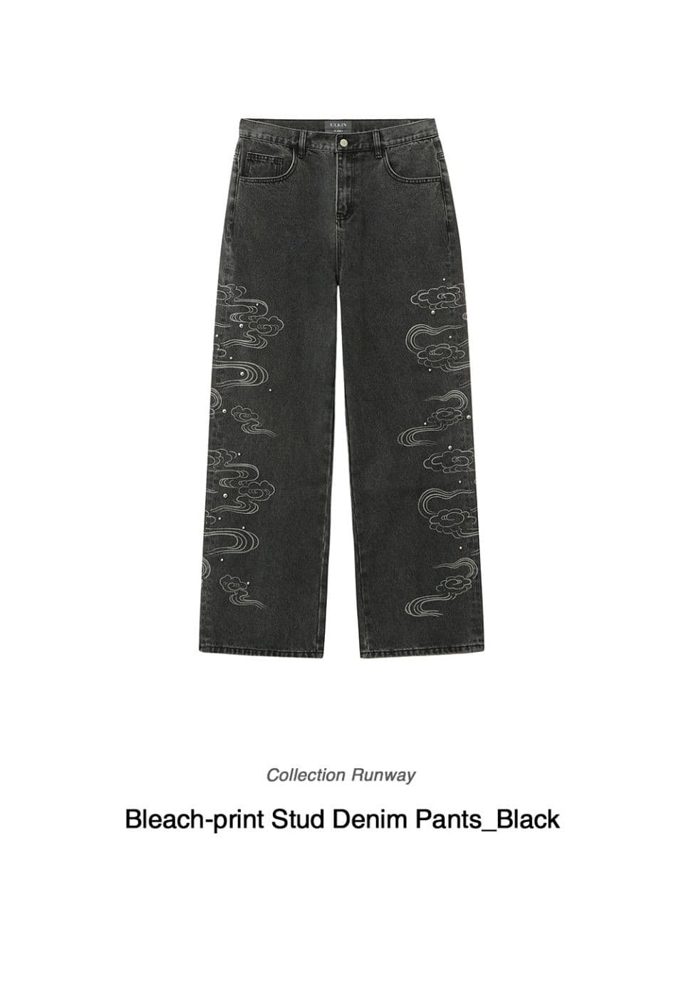 [Runway] Bleach-print Stud Denim Pants (Black) — vue 2