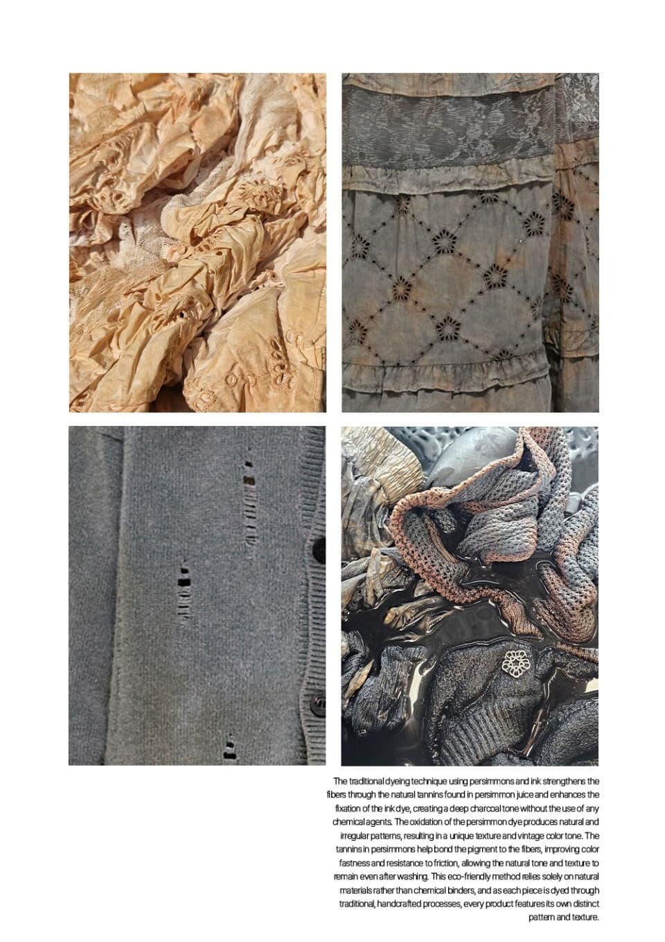 Batch No.1 Traditional-Dyed Persimmon & Ink Oversized Cardigan (Grey) — vue 5