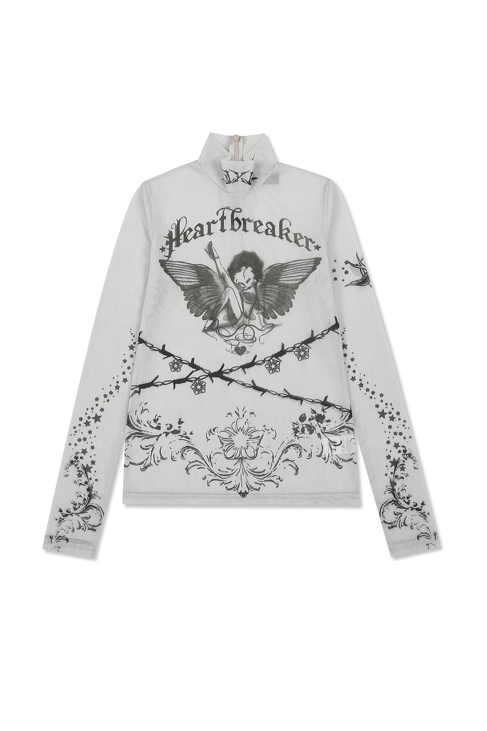 ULKIN X BETTY BOOP Heartbreaker Angel Mesh Turtleneck (Ivory)