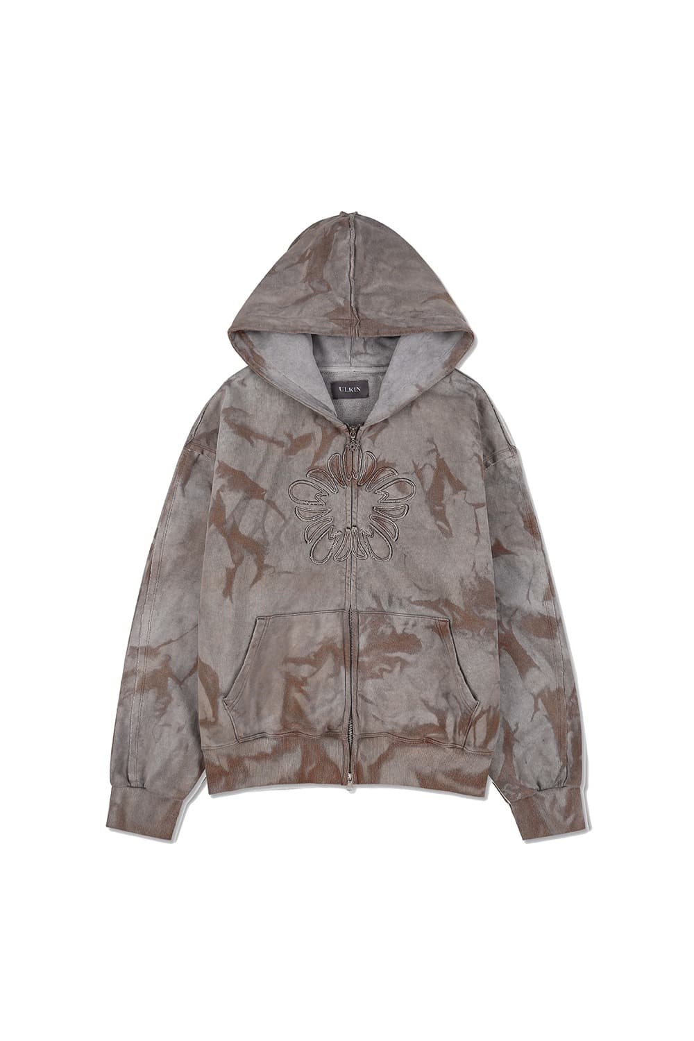 Batch No.3 Traditional-Dyed MUGUNG Zip-up Hoodie (Gray) — vue 1