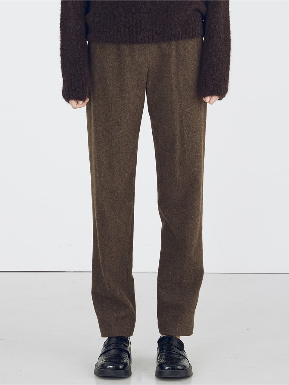 Zigzag Wool Pants — Khaki