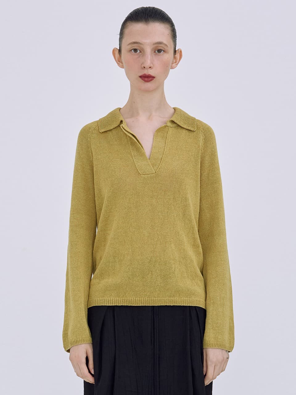 Linen Knit Top — Olive
