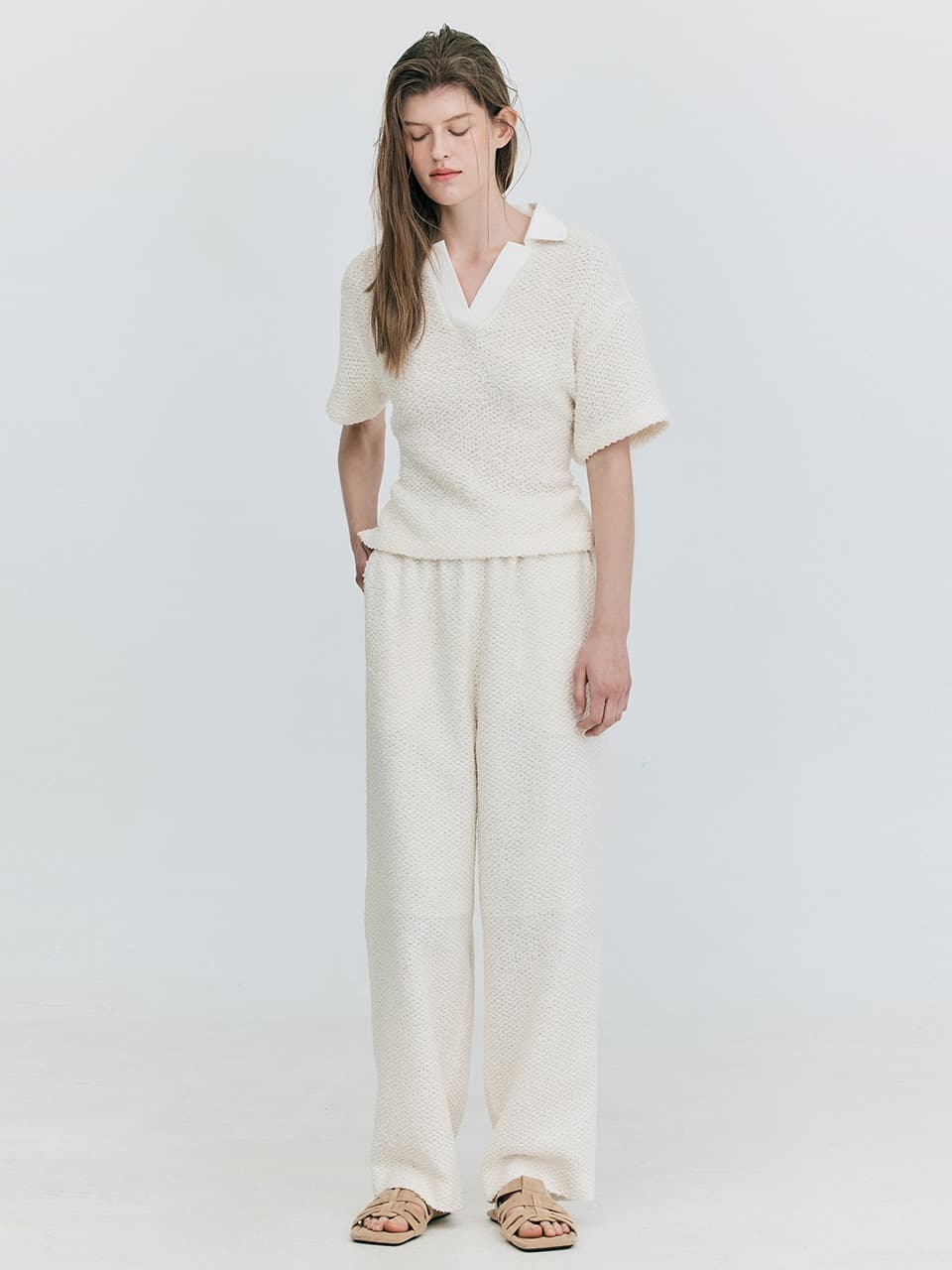 Easy Wide Pants — Cream