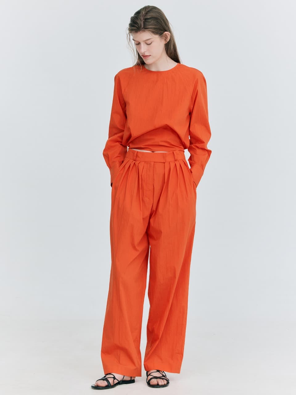 Summer Tuck Pants — Red