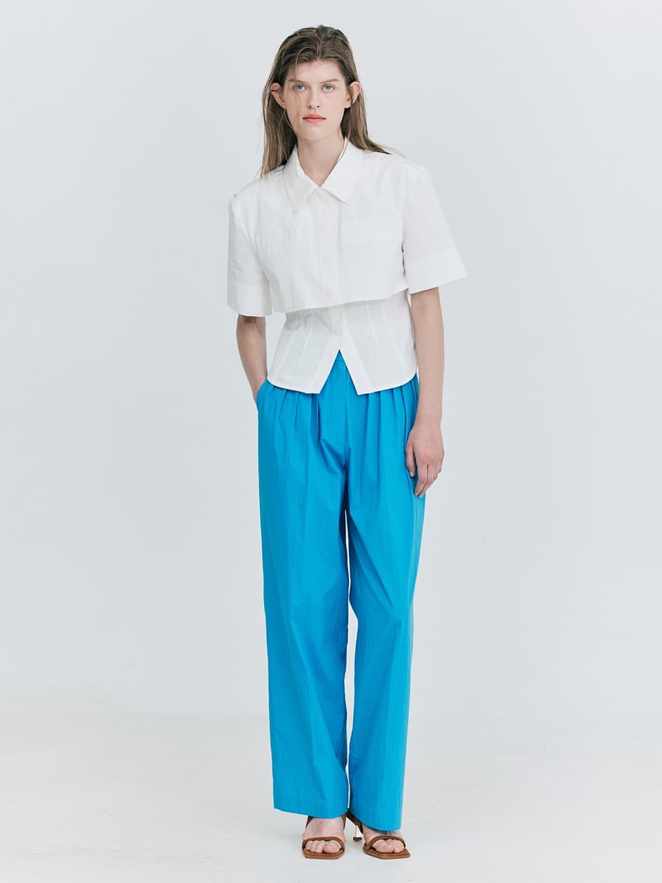 Summer Tuck Pants — Blue