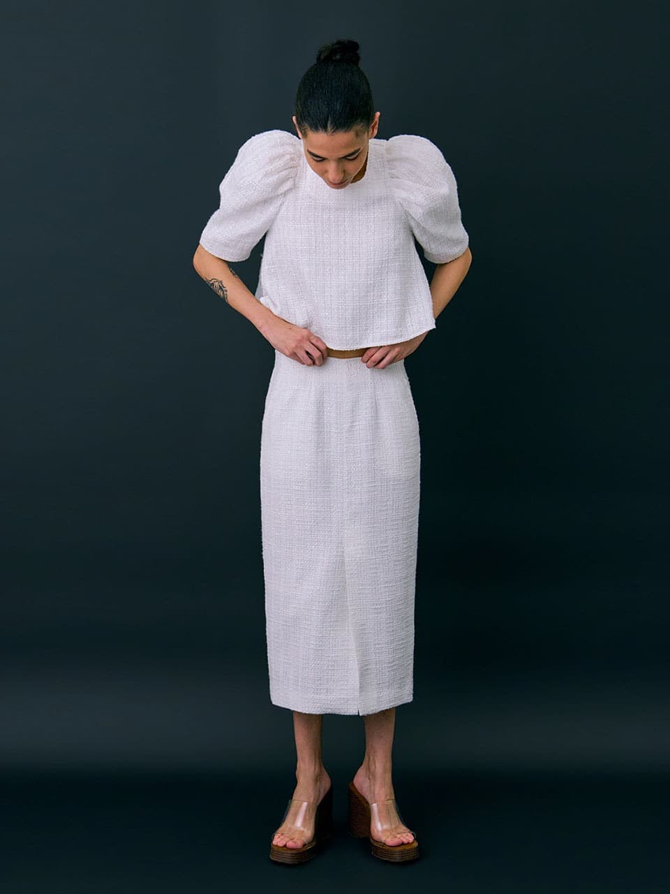 26 Tweed Skirt — White