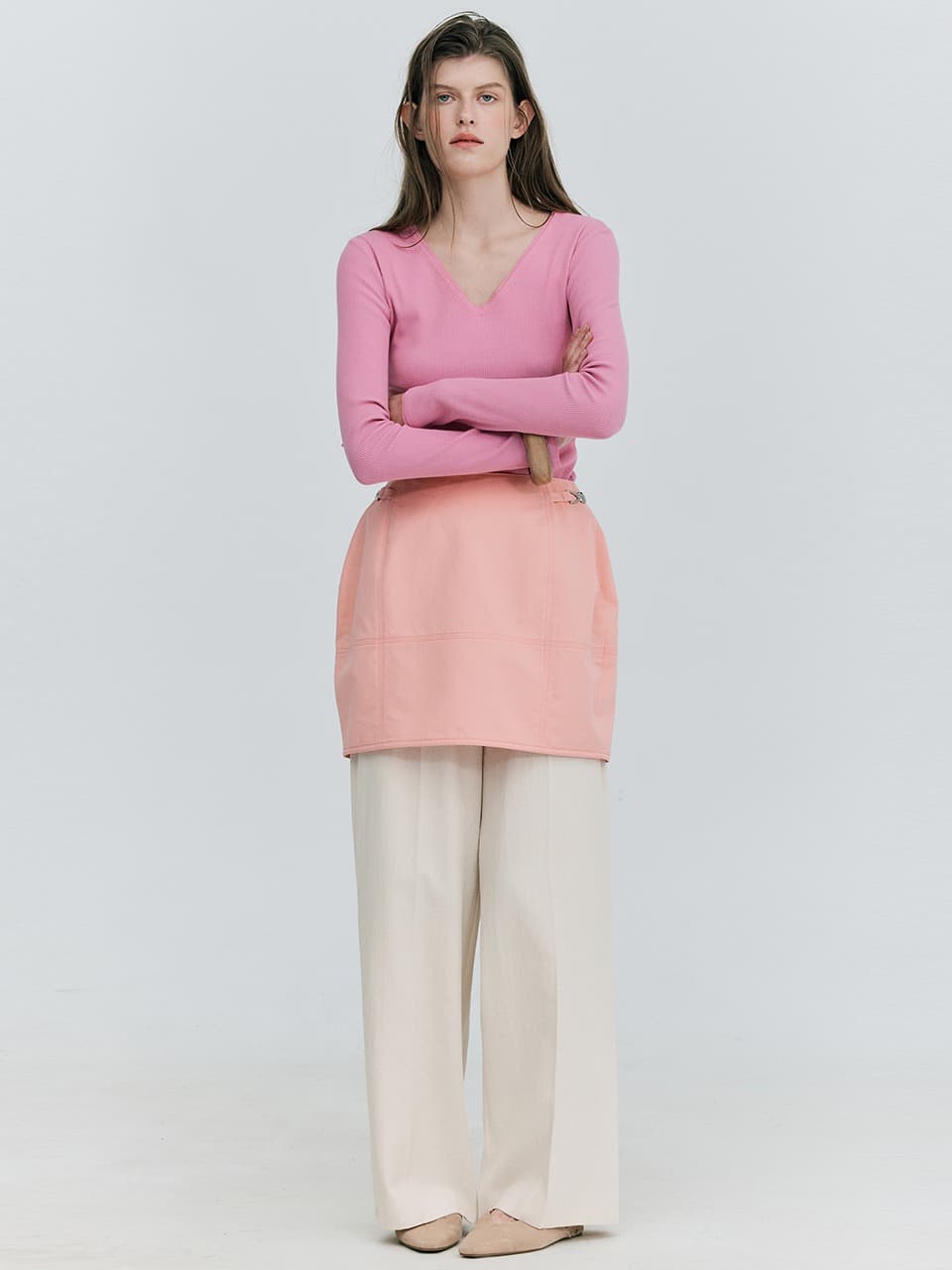 Cotton Mini Skirt — Pink
