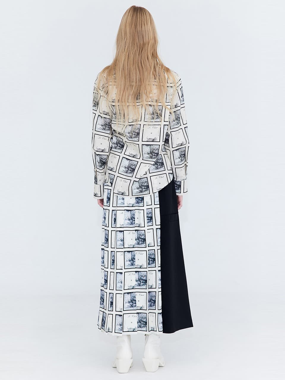 Pleats Wrap Skirt — Print