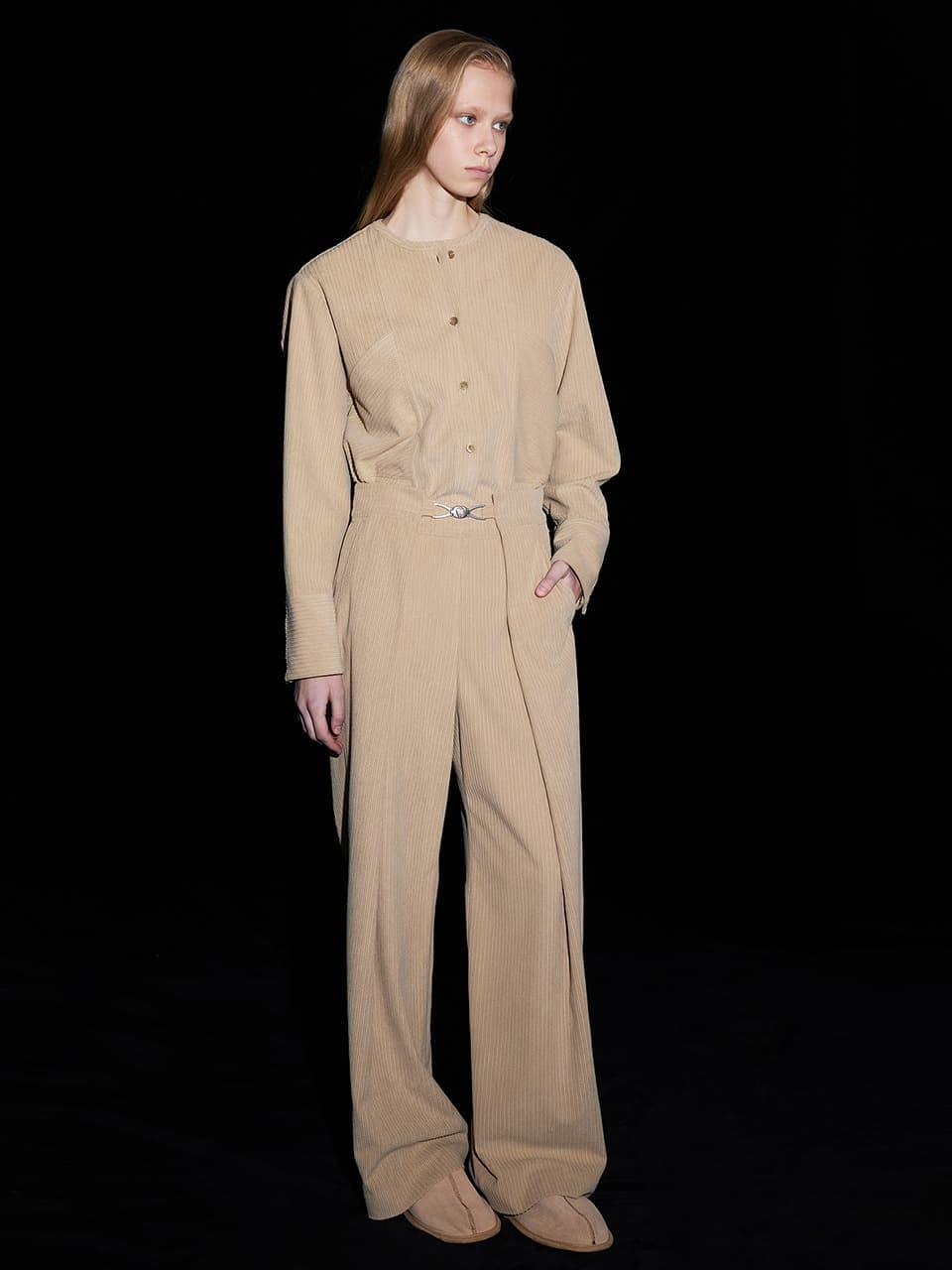 Corduroy shirts — Beige