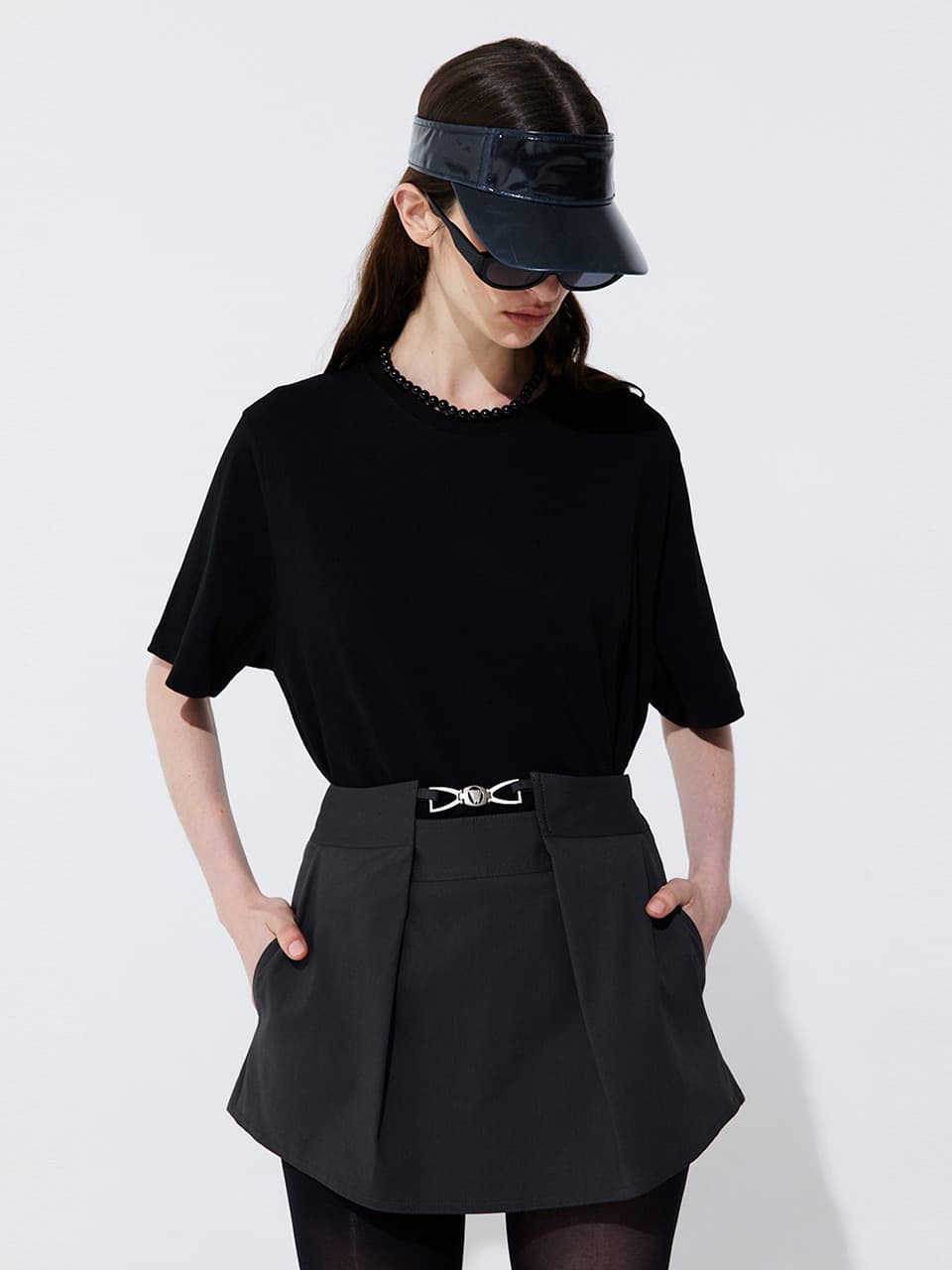 Tuck Skort — Charcoal