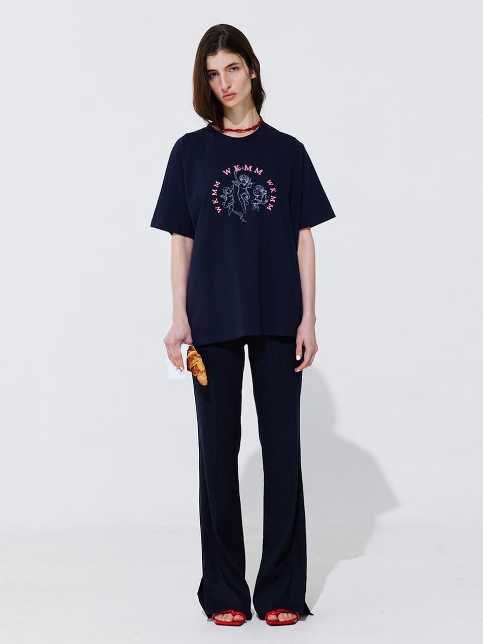 Linen semi-Bootscut Trousers — Navy