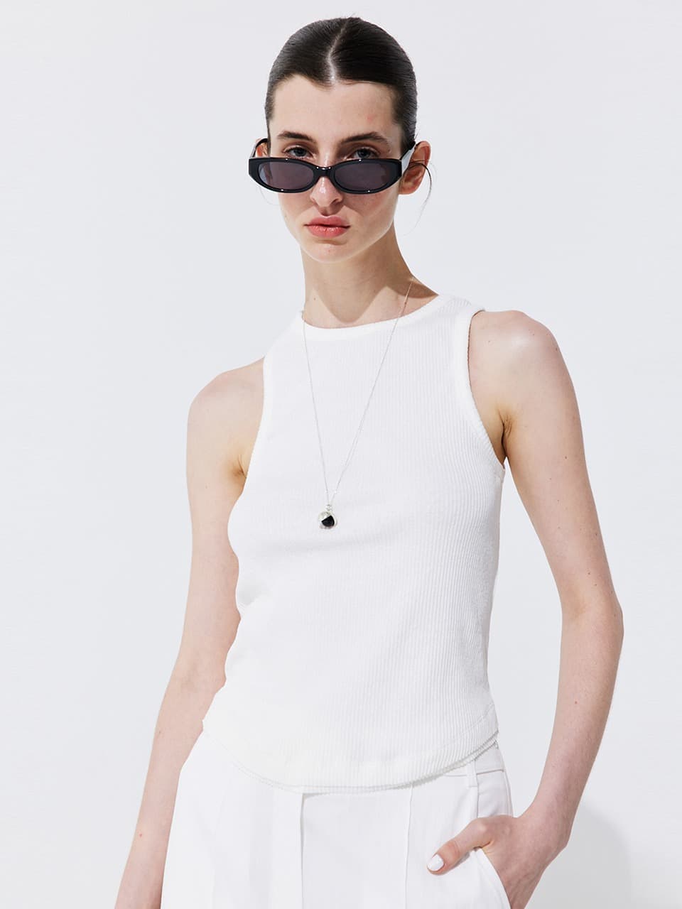 Back Cut-out Sleeveless — Ivory