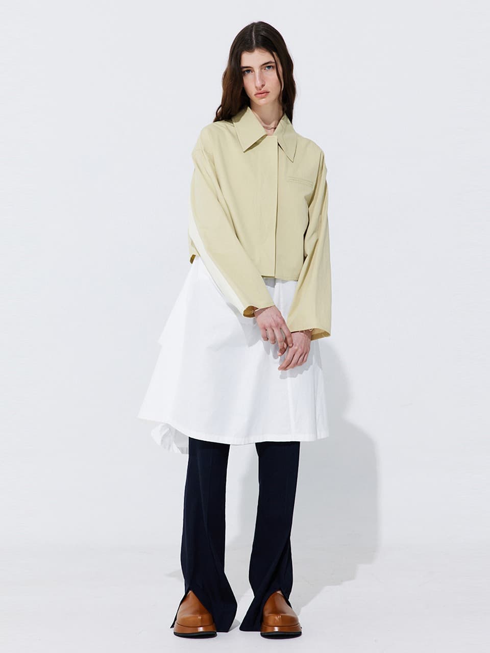 Raw-cut Cotton Jumper — Olive
